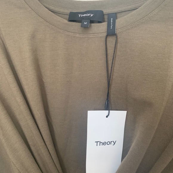 NWT Theory Knot Tee Dress In Faded Army Green - Picture 6 of 6